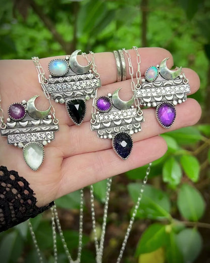 Moonlit Tomes ~ Amethyst & Blue Goldstone