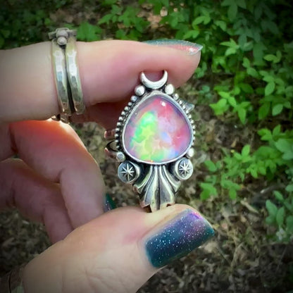 Aurora Opal Celestial Stargazer Ring ✦ Pre-order