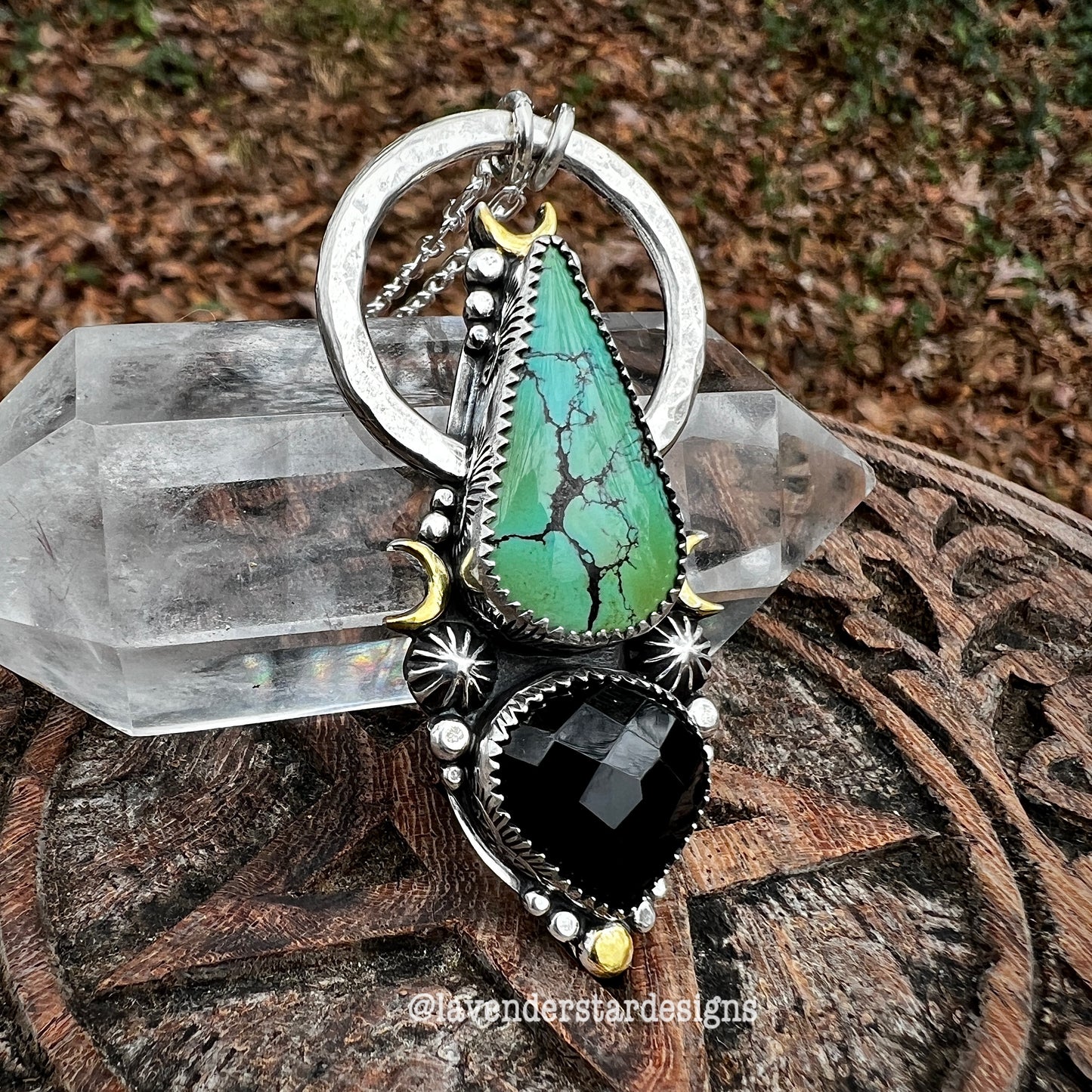 Turquoise & Black Onyx Stargate Talisman