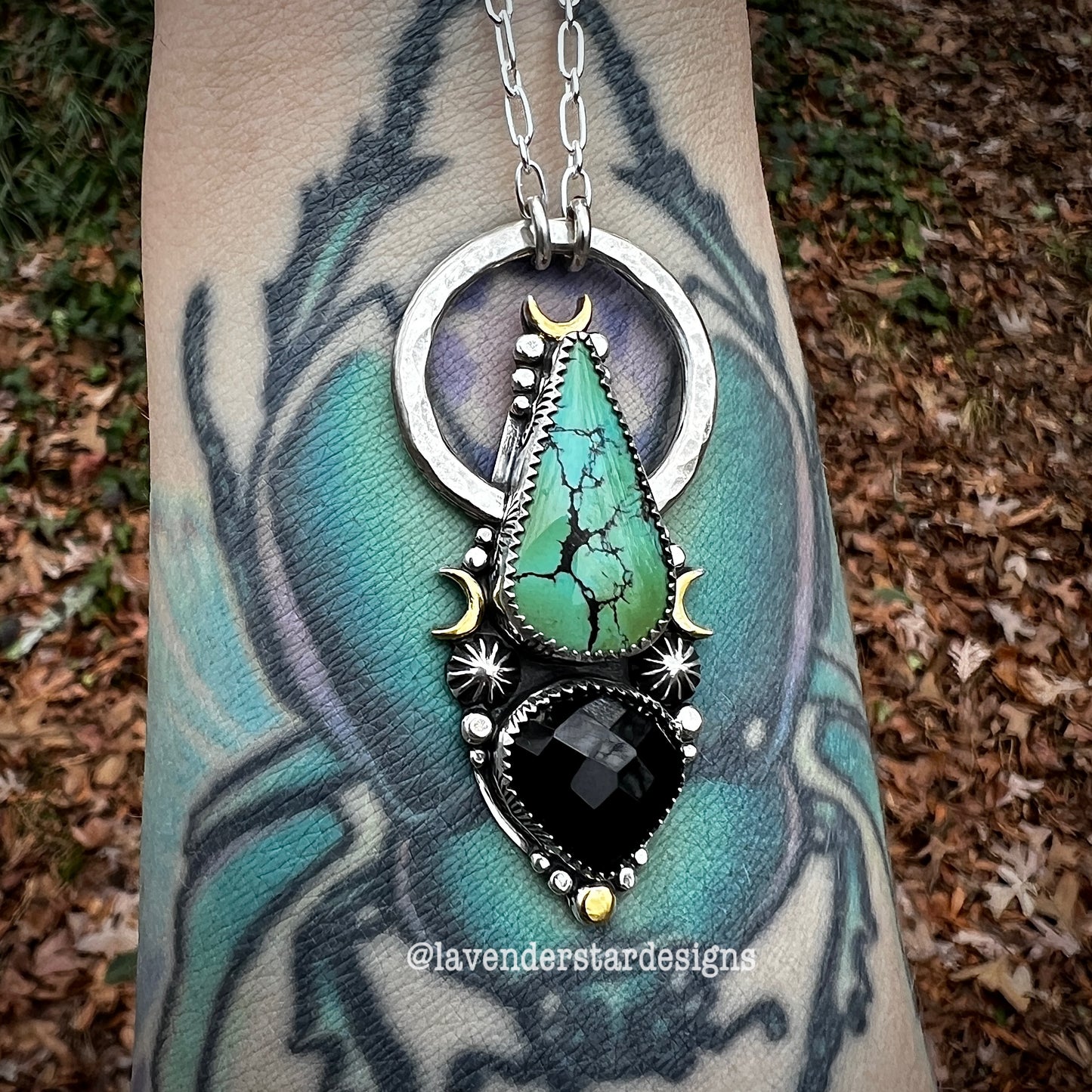 Turquoise & Black Onyx Stargate Talisman